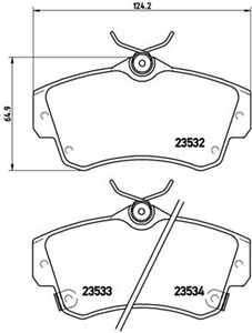 Jarrupalasarja, levyjarru, Etuakseli, CHRYSLER PT CRUISER, PT CRUISER Cabriolet, 05017843AA, 05083853AA, 05083853AB, 05086364AA, 0508636