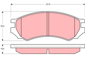 Jarrupalasarja, levyjarru, Etuakseli, NISSAN PRIMERA, PRIMERA Hatchback, 21010544, 21012856, 41060-45E86, 41060-51E85, 41060-70J25, 4106
