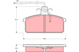 Jarrupalasarja, levyjarru, Etuakseli, SEAT FURA, IBIZA I, MALAGA, MARBELLA, MARBELLA Skåp/halvkombi, RONDA, TERRA, TERRA Skåp / kombi, 3