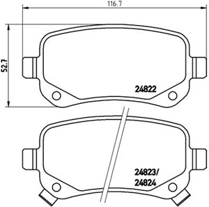 Jarrupalasarja, levyjarru, Taka-akseli, CHRYSLER GRAND VOYAGER V, DODGE GRAND CARAVAN, JOURNEY, JOURNEY VAN, FIAT FREEMONT, VW ROUTAN, 0