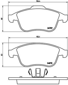 Jarrupalasarja, levyjarru, Etuakseli, RENAULT LAGUNA III, LAGUNA Coupé, LAGUNA Grandtour III, LATITUDE, 410600032R, 410602933R, 41060315