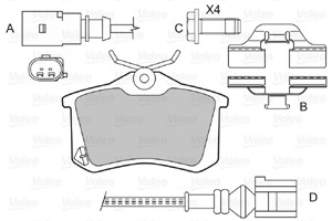 Jarrupalasarja, levyjarru, Taka-akseli, PLYMOUTH,SAAB,SEAT,CITROËN,VW,FIAT,OPEL,SKODA,FORD,DS,LANCIA,AUDI,PEUGEOT, 1001096, 1027640, 111
