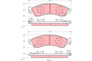 Jarrupalasarja, levyjarru, Etuakseli, CHEVROLET,FORD USA,PONTIAC, 10104485, 12518935, 12528691, F4ZZ2001B, F5ZZ2001A
