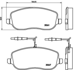 Jarrupalasarja, levyjarru, Etuakseli, CITROËN,FIAT,LANCIA,PEUGEOT, 0000077366761, 1617258380, 425220, 425231, 425457, 71772213, 77362236