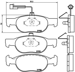 Jarrupalasarja, levyjarru, Etuakseli, FIAT BRAVA, BRAVO I, MAREA, LANCIA DELTA II, 71752989, 71770953, 77362084, 77362199, 77362351, 994