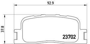 Jarrupalasarja, levyjarru, Taka-akseli, LEXUS ES, TOYOTA CAMRY Sedan, HIGHLANDER / KLUGER, WISH Minibus, minivan, 0446606010, 044662101