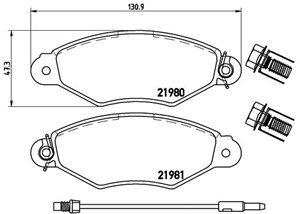 Jarrupalasarja, levyjarru, Etuakseli, RENAULT KANGOO, KANGOO Express, 7701209117