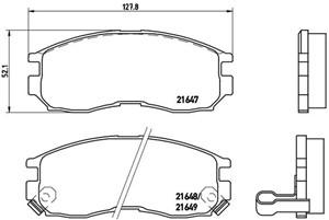 Jarrupalasarja, levyjarru, Etuakseli, CHRYSLER,HONDA,HYUNDAI,MITSUBISHI,PROTON, 58101M2A01, AY040MT004, MB699174, MB699266, MB699702, MB