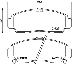 Jarrupalasarja, levyjarru, Etuakseli, ACURA,HONDA,NISSAN, 06450S0KJ01, 06450S0KJ02, 06450S3NJ00, 06450S6EE50, 06450S7AN00, 06450SDDA00,