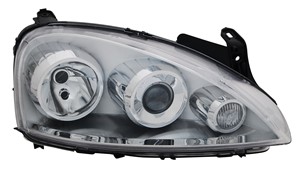 Ajovalo, Oikea, OPEL COMBO Skåp/stor limousine, COMBO Tour, CORSA C, CORSA C Skåp/halvkombi, 1216176, 1216292, 93177647, 93188580