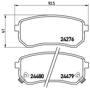 Jarrupalasarja, levyjarru, Taka-akseli, HYUNDAI i10 I, i10 Sedan II, KIA PICANTO I, PICANTO II, 5830207A00, 5830207A10, 583020XA00