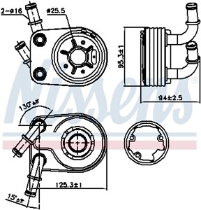 Öljynjäähdytin, moottoriöljy, ALFA ROMEO,FIAT,LANCIA, 55180933, 55186217, 60801915