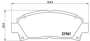 Jarrupalasarja, levyjarru, Etuakseli, TOYOTA, 0446512160, 0446517050, 0446517160, 0446520230, 0446520250, 0446520470, 0446520510, 044652