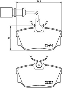 Jarrupalasarja, levyjarru, Taka-akseli, FORD,SEAT,VW, 1109015, 1133448, 1205697, 1207518, 1345339, 1386603, 5M212M008BA, 5M212M008BB, 7D