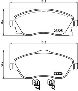 Jarrupalasarja, levyjarru, Etuakseli, CHEVROLET,OPEL,VAUXHALL, 09200108, 1605081, 1605092, 1605316, 1605964, 1605974, 9200108, 93172261,
