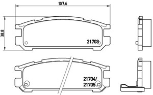 Jarrupalasarja, levyjarru, Taka-akseli, SUBARU, 26296AA060, 26296AA061, 26296AA062, 26296AA080, 26296AA081, 26296AA082, 26296PA040, 2629