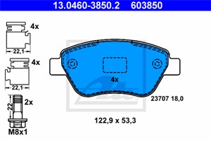 Jarrupalasarja, levyjarru, Etuakseli, FIAT, 71770078, 77362179, 77363992, 77364517, 77364893, 77364919, 9949556