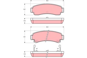 Jarrupalasarja, levyjarru, Taka-akseli, NISSAN 100NX, SUNNY II, SUNNY III, SUNNY Hatchback III, SUNNY Liftback III, 44060-50A86, 44060-5