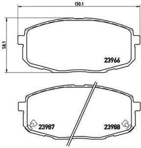 Jarrupalasarja, levyjarru, Etuakseli, HYUNDAI,KIA, 04465YZZCQ, 0K2FA3328Z, 0K2JA3328Z, 0K2JA3328ZA, 3501111112U02, 3501211112U02, 581010