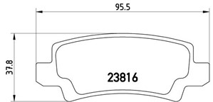 Jarrupalasarja, levyjarru, Taka-akseli, TOYOTA COROLLA, COROLLA Kombi, COROLLA Sedan, 0446602020, 0446602070, 0446602110, 0446602160, 04