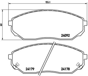 Jarrupalasarja, levyjarru, Etuakseli, KIA SORENTO I, 581013ED00, 581013ED01, 581013ED02, 581013EE00, 581013EE01