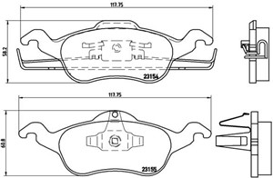Jarrupalasarja, levyjarru, Etuakseli, FORD FOCUS I, FOCUS Sedan I, FOCUS Skåp / kombi I, FOCUS Turnier I, 1064230, 1075558, 1107697, 113