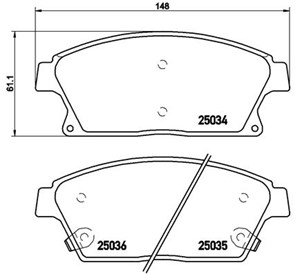 Jarrupalasarja, levyjarru, Etuakseli, BUICK,CADILLAC,CHEVROLET,OPEL,VAUXHALL, 13301234, 13412809, 13412810, 1605135, 1605178, 1605263, 2