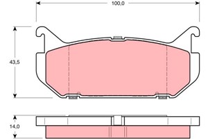 Jarrupalasarja, levyjarru, Taka-akseli, FORD USA PROBE II, MAZDA 626 IV, 626 Hatchback IV, MX-6, XEDOS 6, 3868298, 3898005, F42Z 2200A,