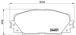 Jarrupalasarja, levyjarru, Etuakseli, DAIHATSU CHARADE VIII, TOYOTA PRIUS C, YARIS, YARIS / VIOS Sedan, YARIS Skåp/halvkombi, 044650D110