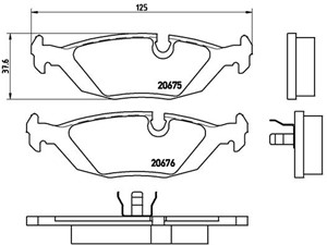 Jarrupalasarja, levyjarru, ALPINA B6, BMW 3 [E30], 3 Cabriolet [E30], 3 Touring [E30], 5 [E28], 6 [E24], 7 [E23], 34211153196, 342111539