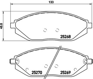Jarrupalasarja, levyjarru, Etuakseli, CHEVROLET SPARK, 04465B5070, 96682858