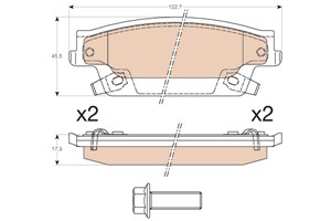 Jarrupalasarja, levyjarru, Taka-akseli, CADILLAC SRX, 89047757, 980447758