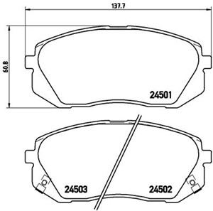 Jarrupalasarja, levyjarru, Etuakseli, HYUNDAI,KIA, 581010ZA00, 581011DA00, 581011DA50, 581011DE00, 58101J9A70, S581010ZA00