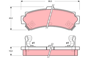 Jarrupalasarja, levyjarru, Taka-akseli, NISSAN ALMERA I, ALMERA Hatchback I, SUNNY Sedan IV, 44060-0M890, 44060-0M892