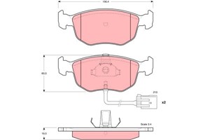 Jarrupalasarja, levyjarru, Etuakseli, FORD, 1022078, 1097769, 1145456, 6827587, 6877835, 6882583, 7261716, 93BB-2K021-DC, 93BX-2K021-BB,