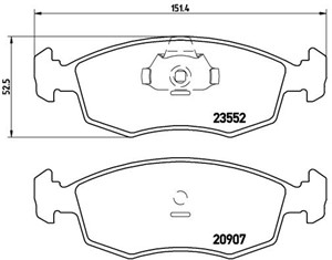 Jarrupalasarja, levyjarru, Etuakseli, FIAT PALIO, PALIO Weekend, PUNTO, SIENA, STRADA Pick-up, 71738151, 71738152, 71752592, 71770961, 7