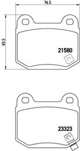 Jarrupalasarja, levyjarru, Taka-akseli, MASERATI,MITSUBISHI,NISSAN,SUBARU,TOYOTA, 26696FE000, 26696FE001, 26696FE080, 26696FE081, 26696F