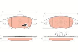 Jarrupalasarja, levyjarru, Etuakseli, CITROËN,DS,PEUGEOT, 4253 61, 4254 12, 4254 13, 4254 25, 4254 65, 4254 C0, E 172 295