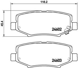 Jarrupalasarja, levyjarru, Taka-akseli, DODGE NITRO, NITRO VAN, JEEP CHEROKEE, COMPASS, WRANGLER III, WRANGLER IV, 00K68003776AA, 680037