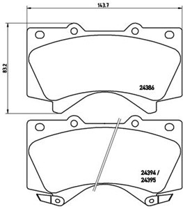 Jarrupalasarja, levyjarru, Etuakseli, LEXUS LX, TOYOTA LAND CRUISER 200, LAND CRUISER PRADO, SEQUOIA, TUNDRA Pick-up, 0446502440, 044650