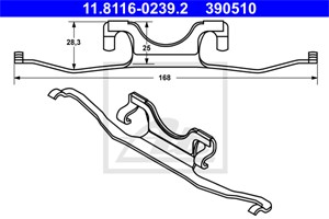 Jousi, jarrusatula, Etuakseli, BMW 5 [E39], 5 Touring [E39], 34 11 1 163 391, 34 11 1 164 611