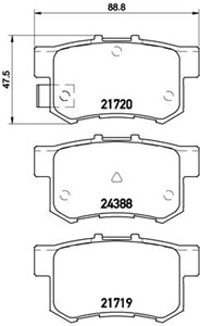Jarrupalasarja, levyjarru, Taka-akseli, FIAT SEDICI, HONDA CIVIC Sedan VIII, SUZUKI SX4, SX4 Sedan, 0000071768576, 06430S5AE50, 43022S2A