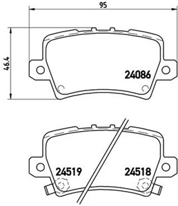 Jarrupalasarja, levyjarru, Taka-akseli, HONDA CIVIC Hatchback VIII, 43022SMGE00, 43022SMGE01, 43022SMGE02, 43022SMGE03, 43224SMGE01