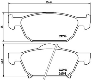 Jarrupalasarja, levyjarru, Etuakseli, HONDA ACCORD VIII, ACCORD Kombi VIII, 45022TL1G00, 45022TL1G01