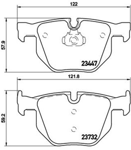 Jarrupalasarja, levyjarru, Taka-akseli, BMW X5 [E70, F15, F85], X6 [E71, E72, F16, F86], 34216776937, 34216857108, 34216868497