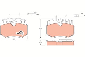 Jarrupalasarja, levyjarru, Etuakseli, CITROËN,PEUGEOT, 4250 39, 95 611 498, 95 616 818, 95 647 733, 95607093, 95661871, E 172 155, E 172