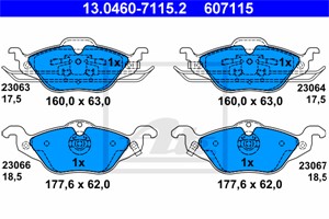 Jarrupalasarja, levyjarru, Etuakseli, OPEL,VAUXHALL, 16 05 000, 16 05 034, 16 05 070, 16 05 091, 16 05 121, 16 05 959, 90544025, 9195144