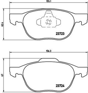 Jarrupalasarja, levyjarru, Etuakseli, FORD,MAZDA,VOLVO, 1223682, 1321517, 1360305, 1430934, 1508074, 1517765, 1519528, 1566093, 1695810,