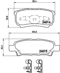 Jarrupalasarja, levyjarru, Taka-akseli, CHRYSLER,DODGE,JEEP,MITSUBISHI, 05191271AA, 05191271AB, 05191271AC, 2AMV4271AA, 4605A336, 4605A3
