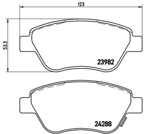 Jarrupalasarja, levyjarru, Etuakseli, FIAT DOBLO Skåp/stor limousine, OPEL CORSA D, CORSA D Skåp/halvkombi, 1605226, 1605258, 1605353, 1